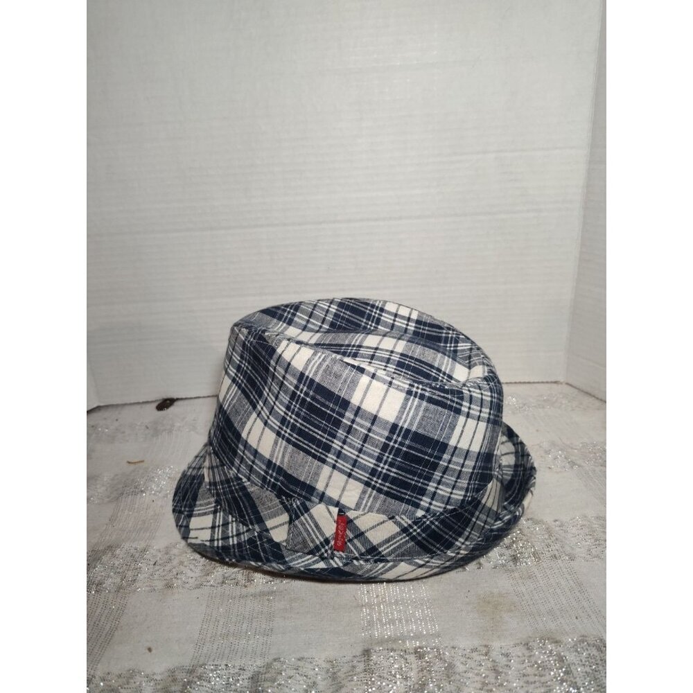 Levi’s Fedora‎ Hat Cotton blend Blue white plaid mens Large/XLarge
